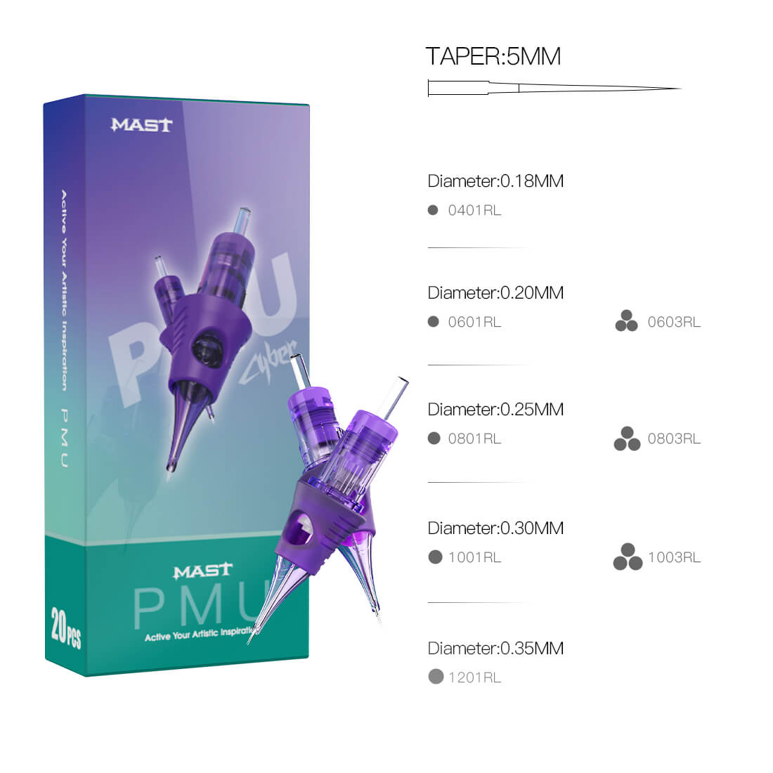 Mast Cyber Permanent Makeup Professional Cartridges Needles