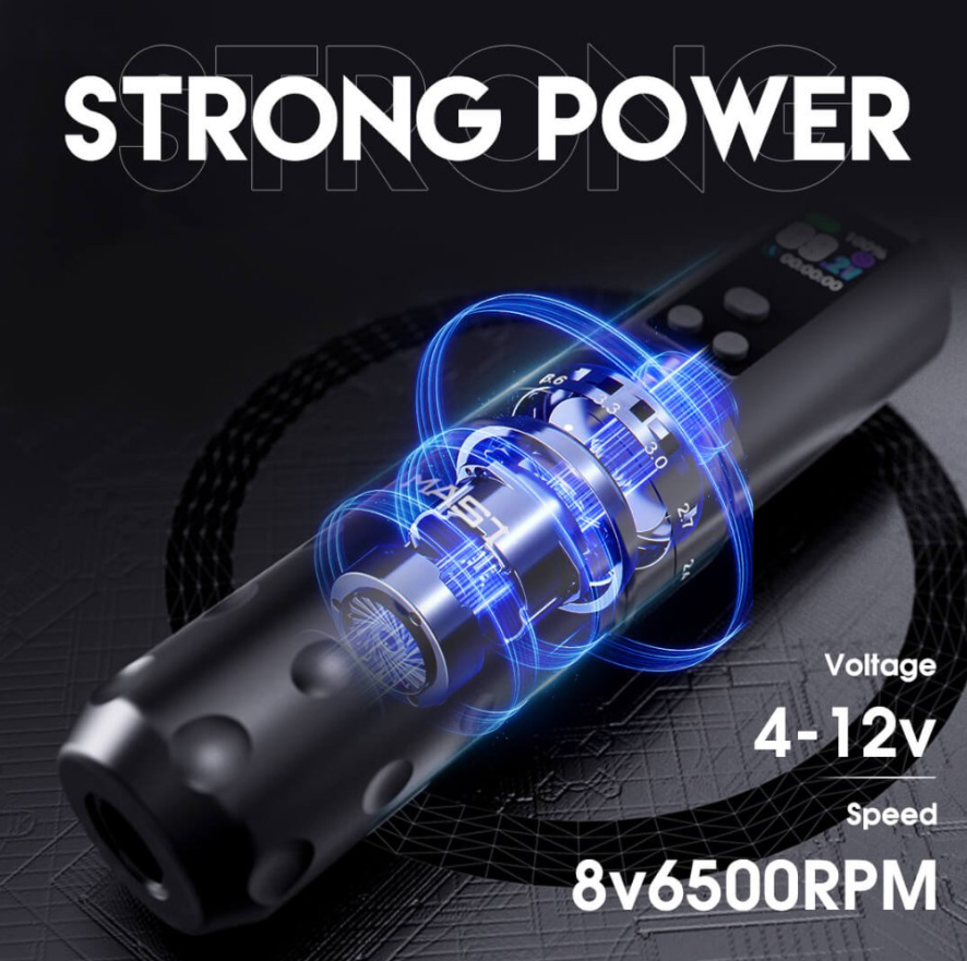 Mast Fold2 Pro Wireless Tattoo Pen (Color) Machine 2 Replaceable Batteries (WQP076 - 11)