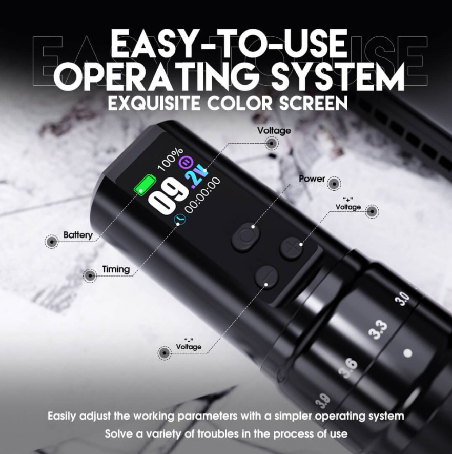 Mast Fold2 Pro Wireless Tattoo Pen (Color) Machine 2 Replaceable Batteries (WQP076 - 11)