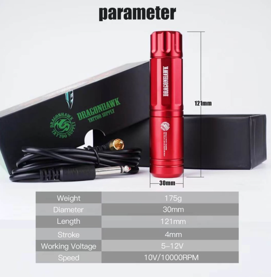 Dragonhawk Tattoo Machine Rotary Pen 4mm Stroke Length | M6 (WQ - 389)