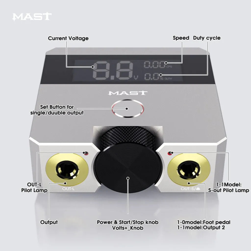 Mast Skate Dual Mode Tattoo Power Supply Start Up Function for Tattoo Artists (p1220)