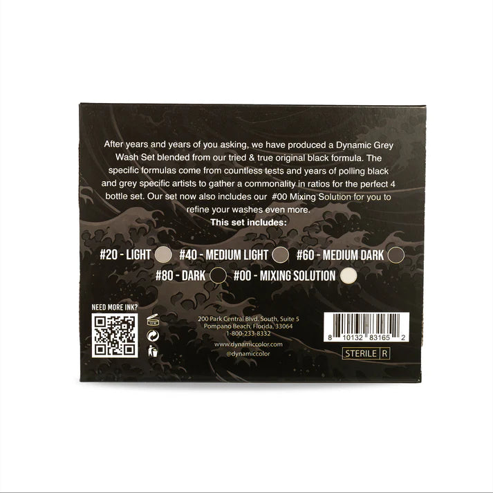 Dynamic Greywash Tattoo Ink Set — 4oz Bottles