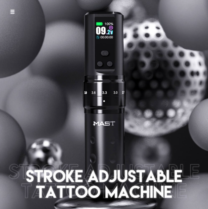 Mast Fold2 Pro Wireless Tattoo Pen Machine 2 Replaceable Batteries (WQP076)