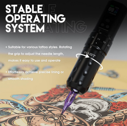 Mast Fold2 Pro Wireless Tattoo Pen (Color) Machine 2 Replaceable Batteries (WQP076 - 11)