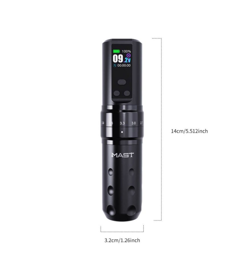 Mast Fold2 Pro Wireless Tattoo Pen Machine 2 Replaceable Batteries (WQP076)