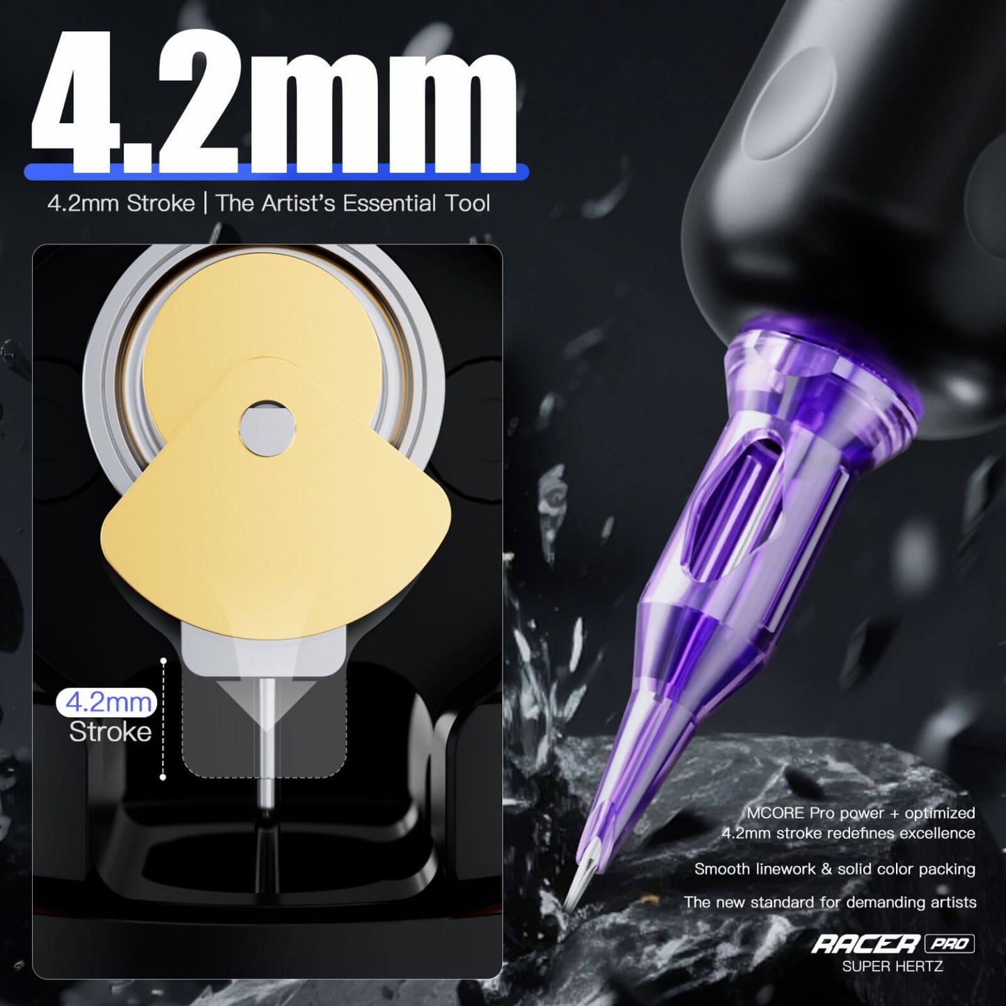 Dragonhawk Wireless Tattoo Pen Machine 4.2MM Strokes Length | Mast Racer Pro (WQP066)