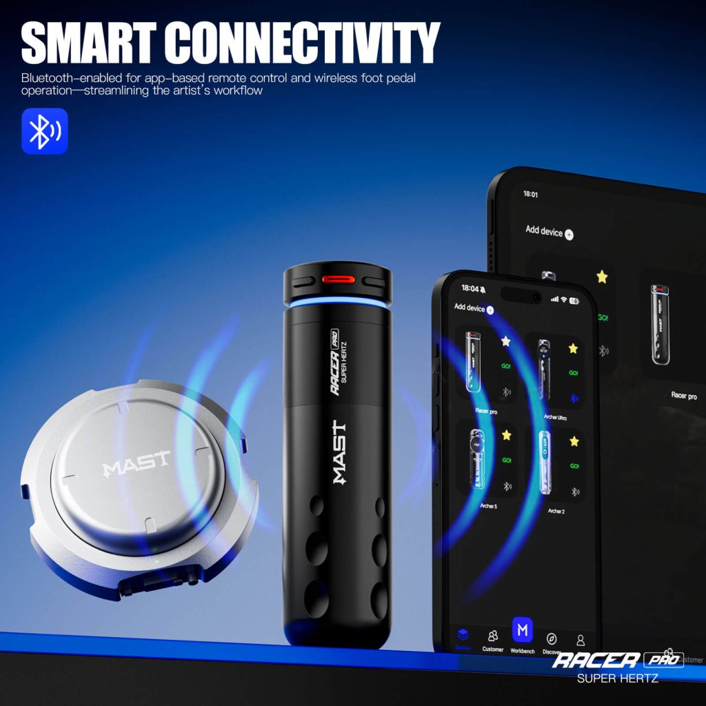 Dragonhawk Wireless Tattoo Pen Machine 4.2MM Strokes Length | Mast Racer Pro (WQP066)