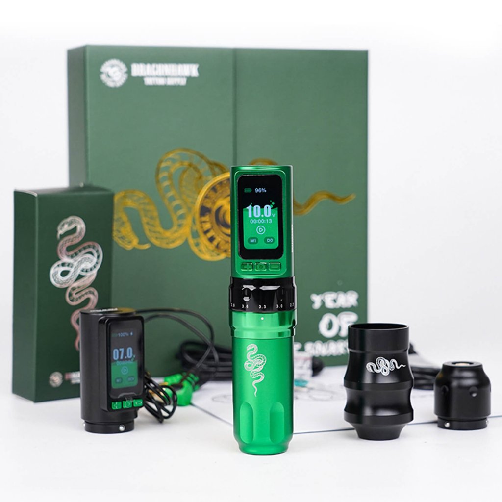 Tattoo Kit | Dragonhawk Fold Pro Year of Snake Edition Tattoo Machine Pen Wireless Professional Bundle