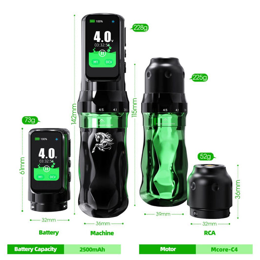 Tattoo Kit | Dragonhawk Fold Pro Year of Horse Edition Tattoo Machine Pen Wireless Professional Bundle WQP126