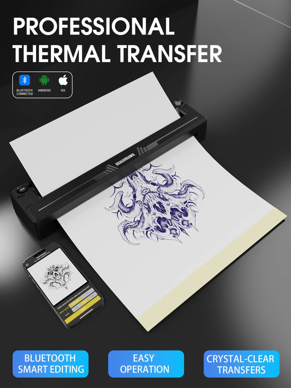 Dragonhawk A4 Wireless Tattoo Stencil Printer – TATTOO WAREHOUSE