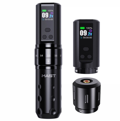 Mast Fold2 Pro Wireless Tattoo Pen (Color) Machine 2 Replaceable Batteries (WQP076 - 11/10)