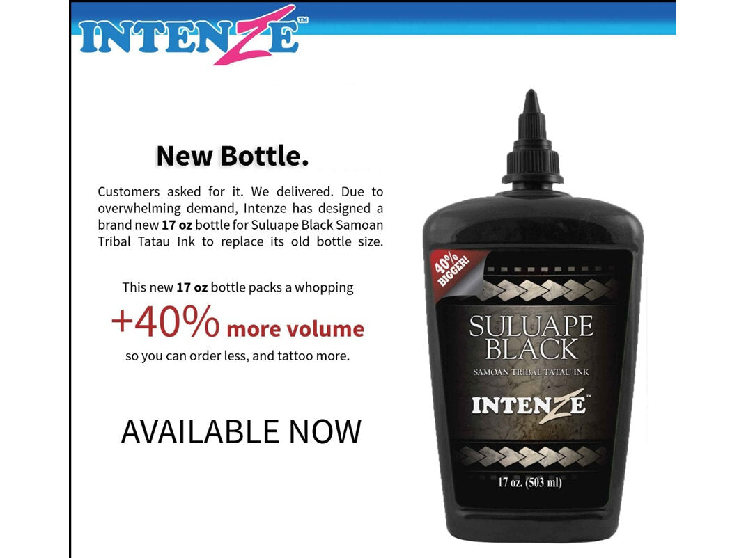 Suluape Black Samoan Tribal Tatau Ink 17oz โ TATTOO WAREHOUSE